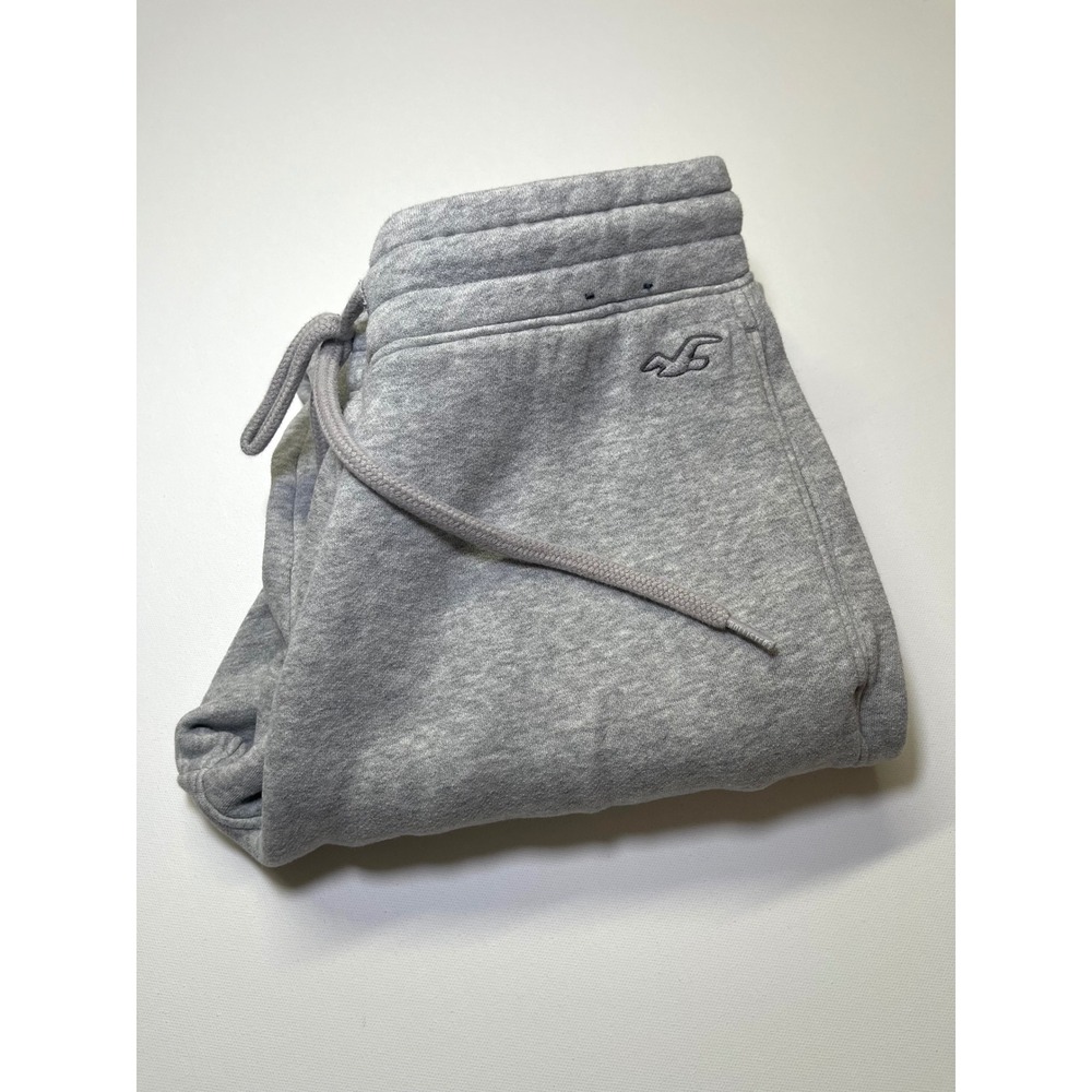 Hollister Mens Heather Grey Jogger Sweatpants Size MT Tall Logo Drawstring 0356